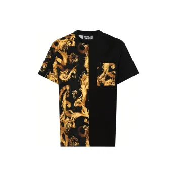 VERSACE JEANS COUTURE Baroque Printed Crewneck T Shirt