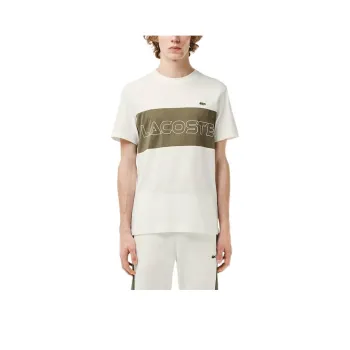 LACOSTE T Shirt Men's White Khaki