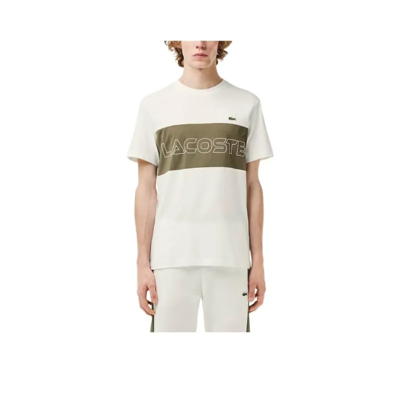 LACOSTE T Shirt Men's White Khaki-0