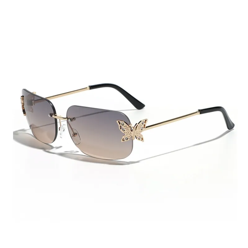 KENMO Stainless Steel Irregular Shape Sunglasses Unisex-11