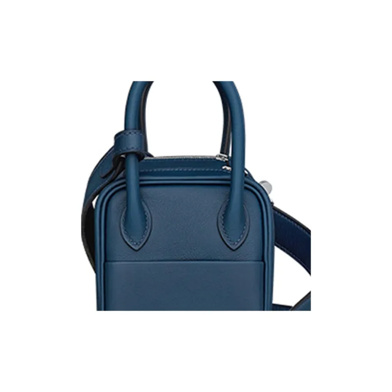 HERMES Lindy Swift Calfskin Handbag Shoulder Bag Crossbody Bag Mini Women's Marine Blue/Frida Blue-3