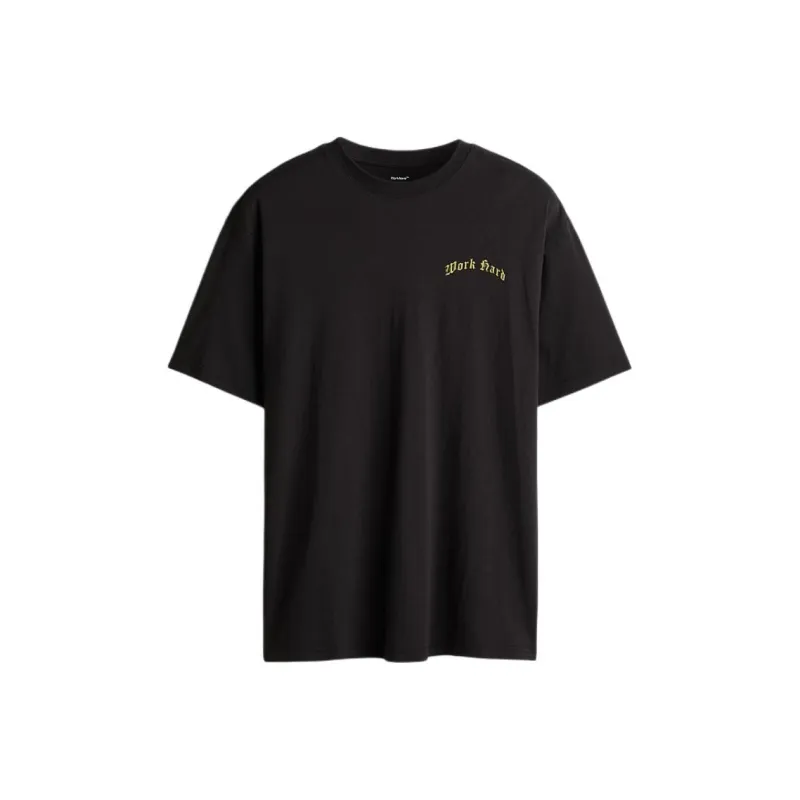 H&M T Shirts Men Black-0