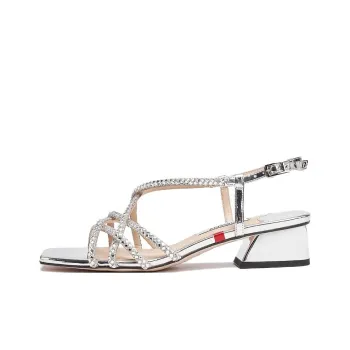 Staccato Soda Crushed Ice One Strap Sandals Women's Shimmering Silver