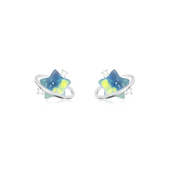 BNNYW Colored Glaze Stud Earrings Women's