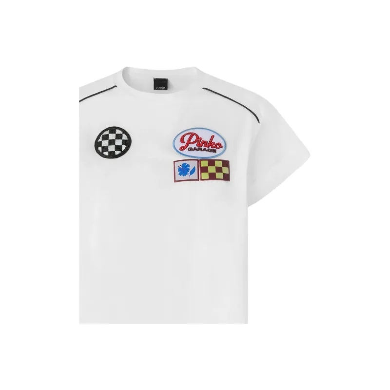 PINKO Logo appliqué T shirt-2