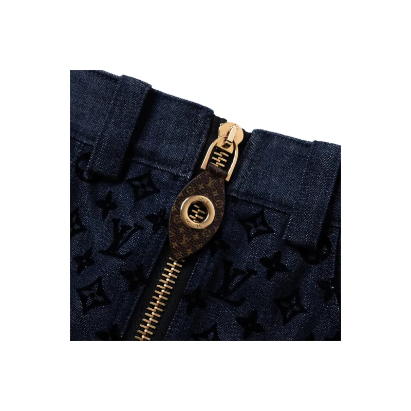 LOUIS VUITTON FW23 Denim Short Skirts Women's Blue-6