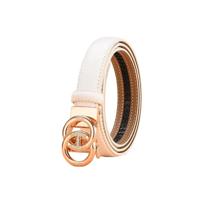 JKEM Cow Split Leather, Alloy Leather Belts Women's 3cm-4