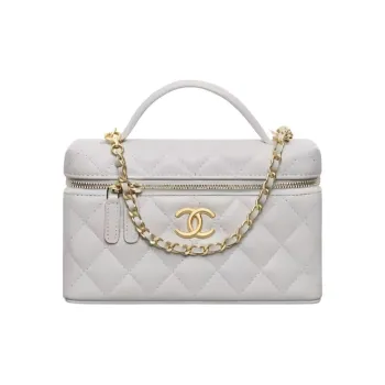 CHANEL Cow Leather One Shoulder Handbags Small Size Women's White