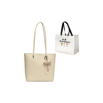 XIANGSU Pu Shoulder Bag Women's White/Black/Yellow/Khaki/Pink