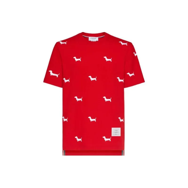THOM BROWNE Dog embroidery T shirt-0