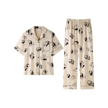 Meonsill Pajama Set Women's Apricot Puppy