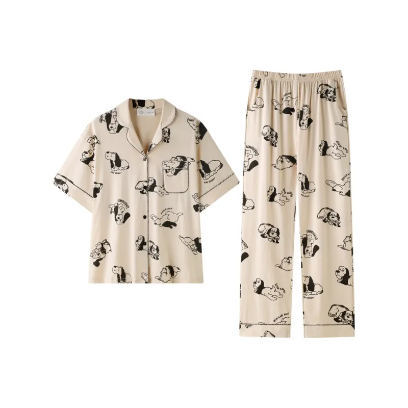Meonsill Pajama Set Women's Apricot Puppy-0