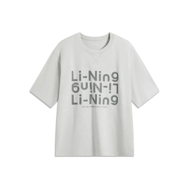 LiNing Sports Life Collection T Shirt Unisex Heather Gray Waterdrop Gray-0