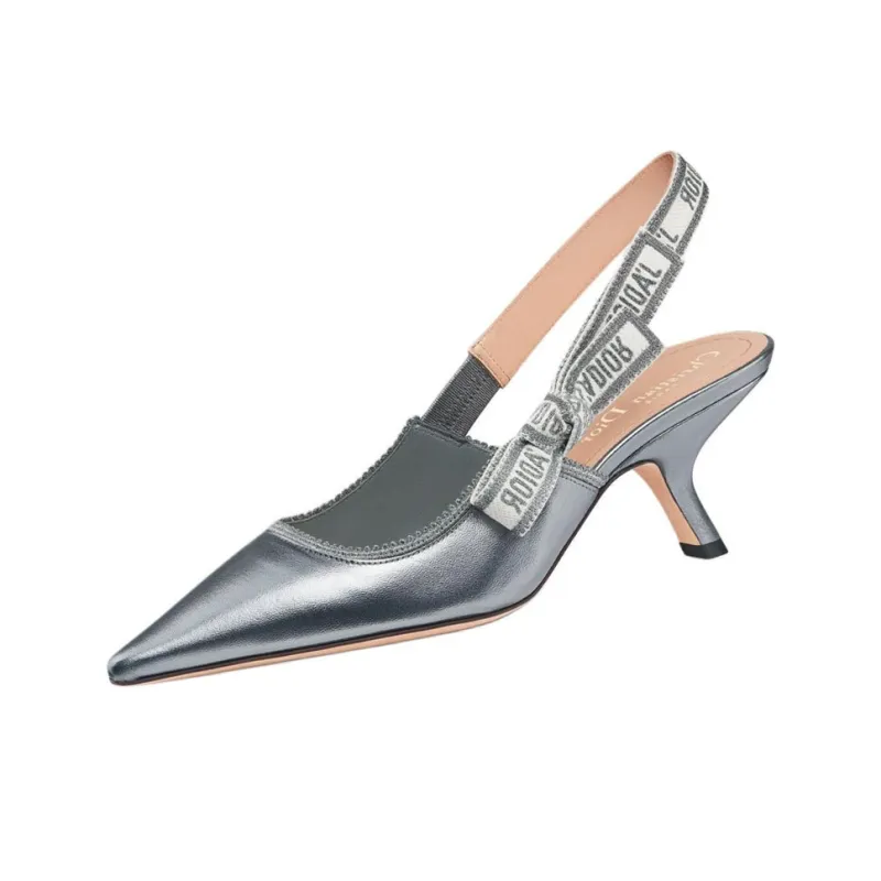 DIOR J'Adior Slim Heel High Heels 6.5cm Women's Silver-3
