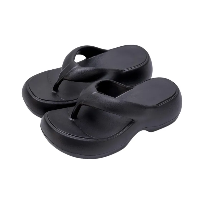 Soft EVA Ankle Platform Height Increasing Women's Flip Flops, Minimalist Style, Versatile Comfortable Home Slippers-15