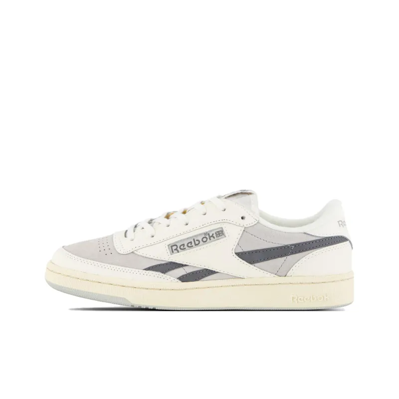 Reebok Club C Anti Slip Wear Resistant Low Top Skateboard Shoes Unisex Gray White-0
