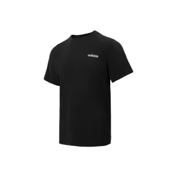 Adidas Contrast Chest Logo Crew Neck Basic Sports T shirt Asia Sizing 'Black'