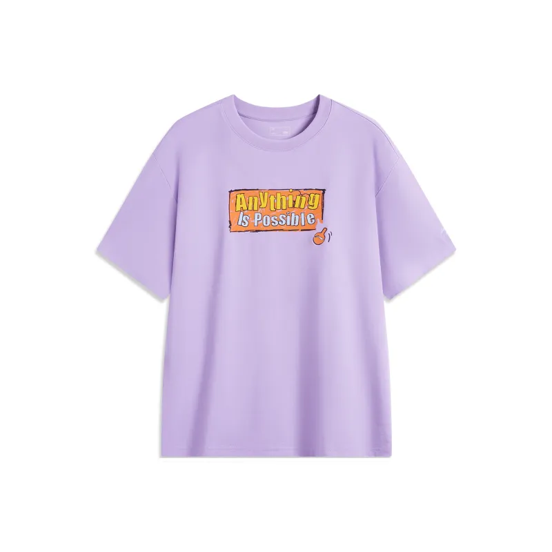 LiNing Sports Life Collection T Shirt Men's Light Blue Purple-0