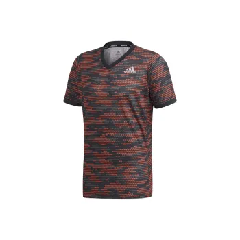 Adidas T Shirt Men's Gray/Black/Orange
