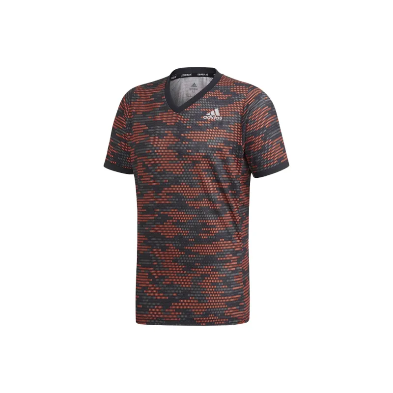 Adidas T Shirt Men's Gray/Black/Orange-0