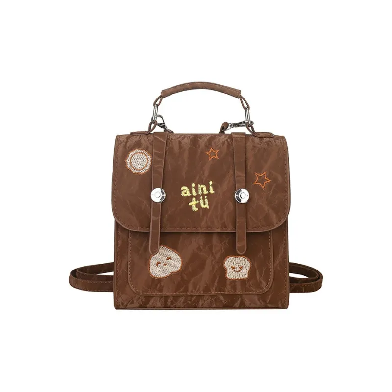 CORE BIRD PU Backpack Regular Women's Ecru/Brown/Black-2