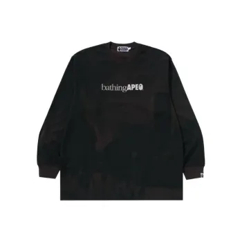 A BATHING APE Overprint Logo Relaxed Fit L/S Tee