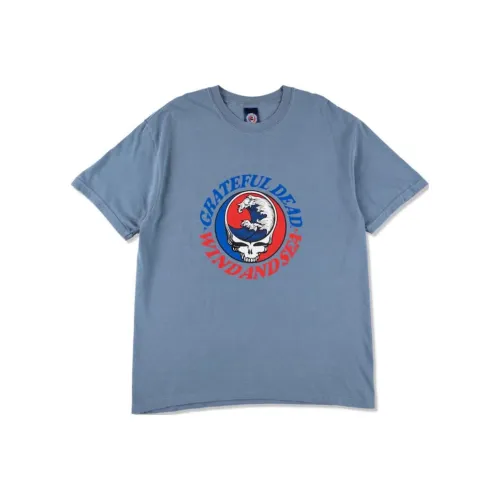 Thisisneverthat X Grateful Dead T Shirts Unisex Gray Blue SS25 Grateful Dead X WDS T-Shirt Unisex Blue
