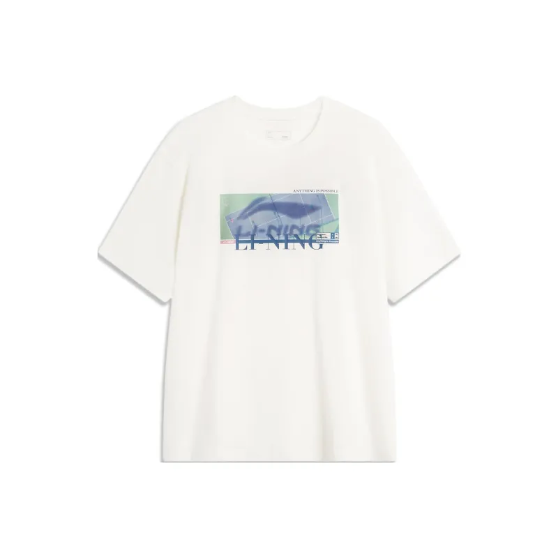 LiNing Sports Life Collection T Shirt Men's Ivory-0