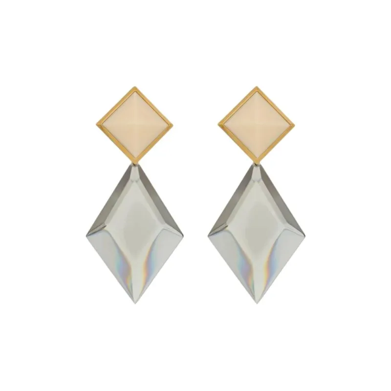 SAINT LAURENT Brass, Resin, Metal Earrings Unisex Gold-0