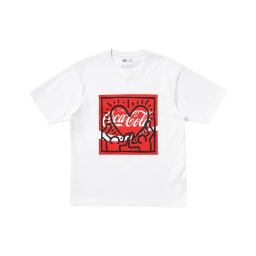 Coca cola X Keith Haring X UNIQLO Keith Haring X Coca Cola Collaboration T Shirts Unisex White