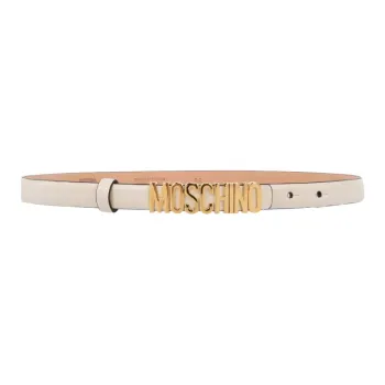 MOSCHINO Calfskin Leather Belts Women's Beige 
