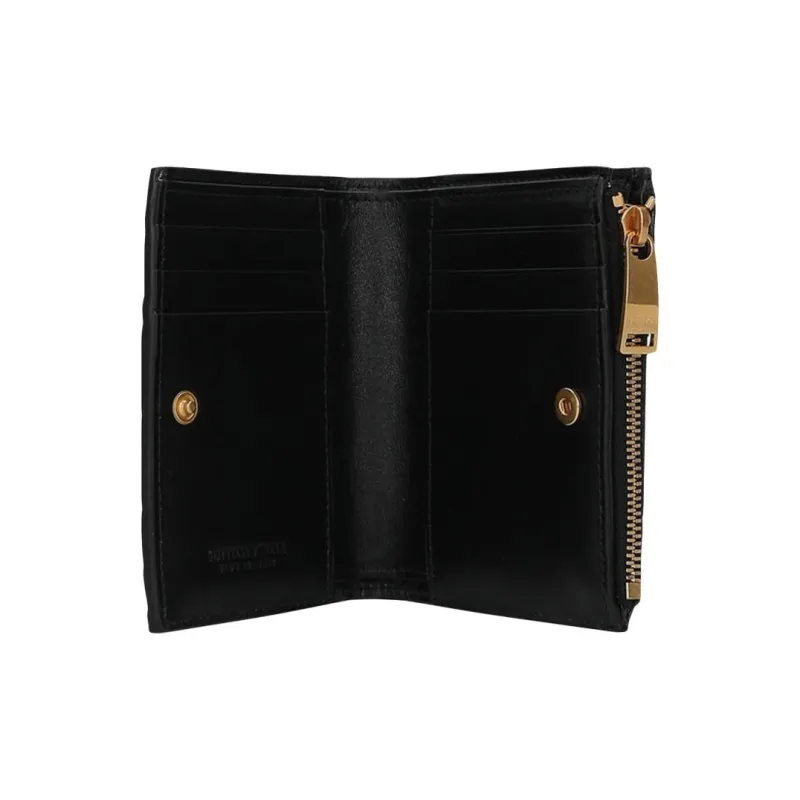 Bottega Veneta Sheepskin Wallet Women's Black-3