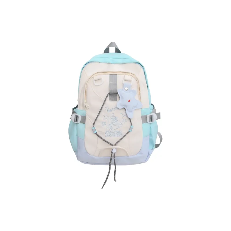 Travel Nylon Backpack Regular Unisex Blue/Yellow/Khaki-0