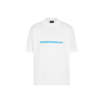EMPORIO ARMANI Lyocell blend Jersey T shirt With Embossed Logo Embroidery