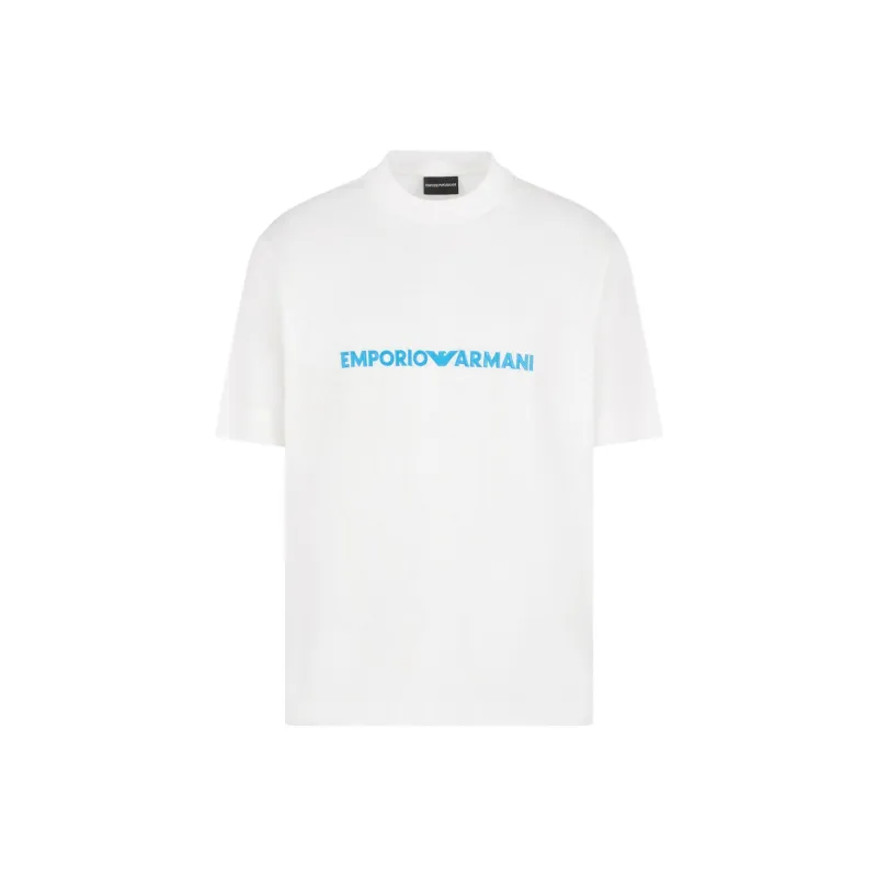 EMPORIO ARMANI Lyocell blend Jersey T shirt With Embossed Logo Embroidery-0