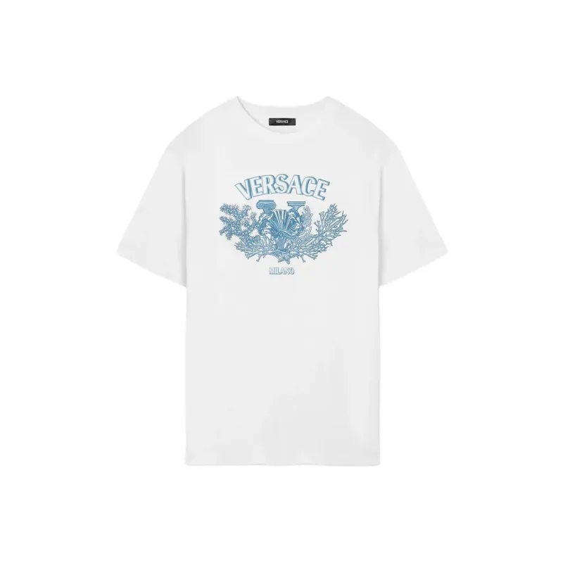 VERSACE University Coral Cotton T shirt-0