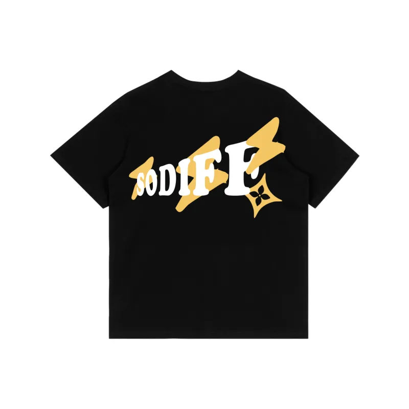 SODIFF Short Sleeved T Shirt Unisex Black-1