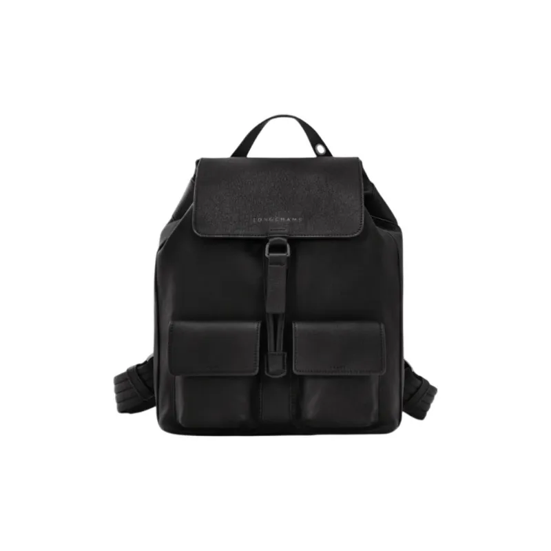 LONGCHAMP 3D Calfskin Backpack Small Size Women's Black-1