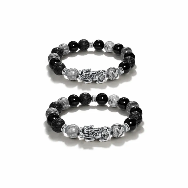 TANGSHU Map Stone Wealth And Good Luck Beaded Bracelet Unisex-7