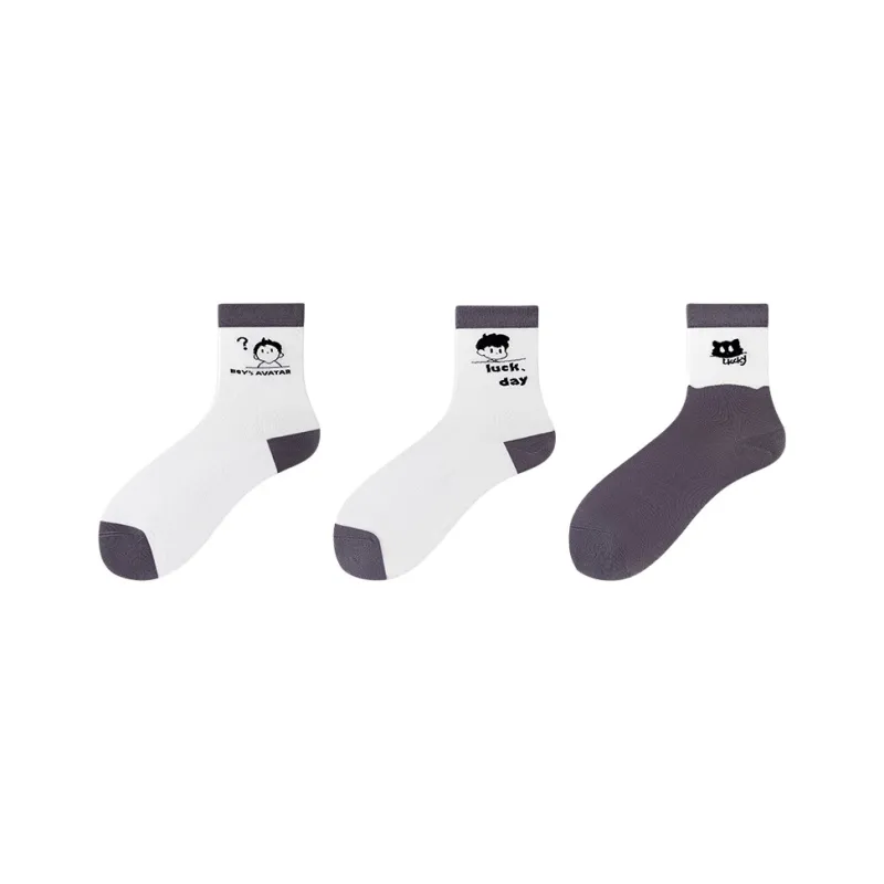 WAJUZHEN Mid Calf Socks Unisex 3 Pack Life's Imagination-0
