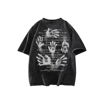 FONDLOOK T-Shirt Unisex Black Gray Color
