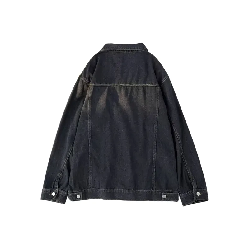 Nuthink Denim Jacket Unisex Black-5
