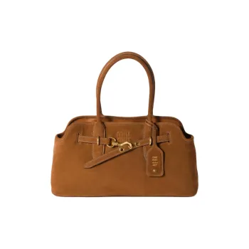 MIU MIU Aventure Calfskin Handbag Women's Oak Brown