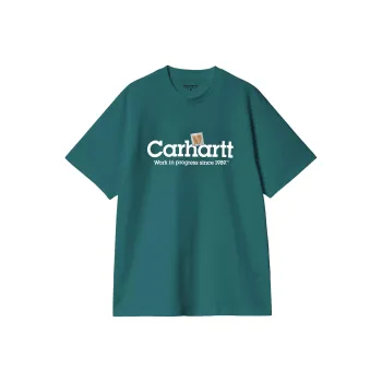 Carhartt WIP FW24 S/S Label Script T Shirt T Shirt Unisex Turquoise