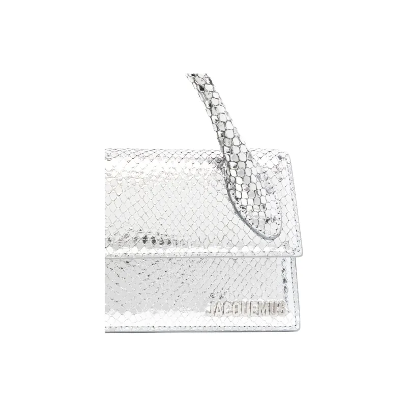 Jacquemus Leather One Shoulder Handbags Women's Silver-2