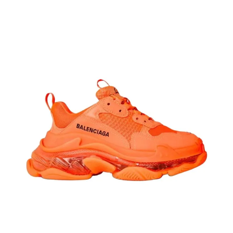 Balenciaga Triple S Low Top Chunky Sneakers Women's Orange-1
