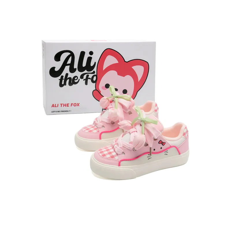 ALI THE FOX Slip Resistant, Abrasion Resistant, Lightweight, Breathable Low Top Skateboard Shoes Women's-26