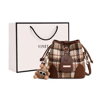 VINEY Fabric Shoulder Bag Crossbody Bag Bucket Bag Regular Women's Coffee