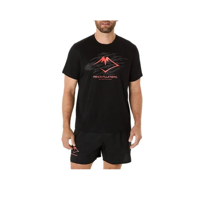 Asics FUJITRAIL T Shirt Men's Black-0