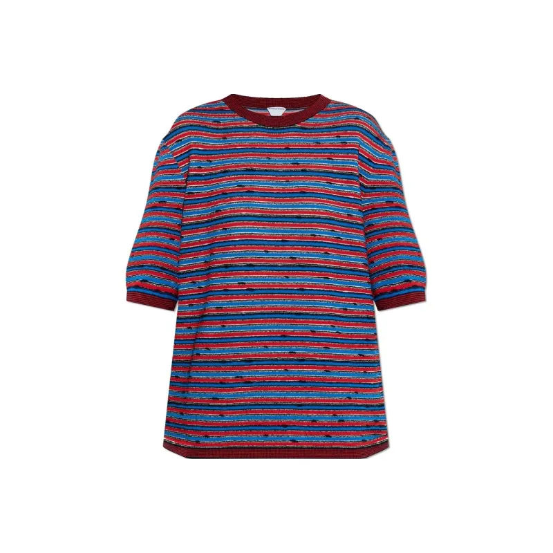 Bottega Veneta Striped Pattern Crewneck T Shirt-0
